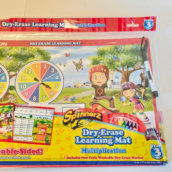 Lot of 3 Multiplication Learning Mat Spinnerz Smart Dudes Grade 3+ Double-Sided - Picture 6 of 9